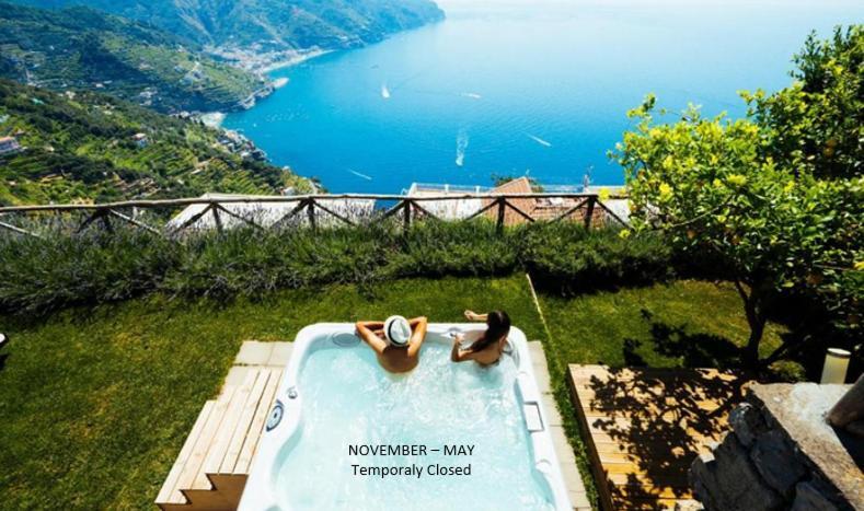 Sea View Villa In Ravello With Lemon Pergola, Gardens And Jacuzzi - Ideal For Elopements ภายนอก รูปภาพ