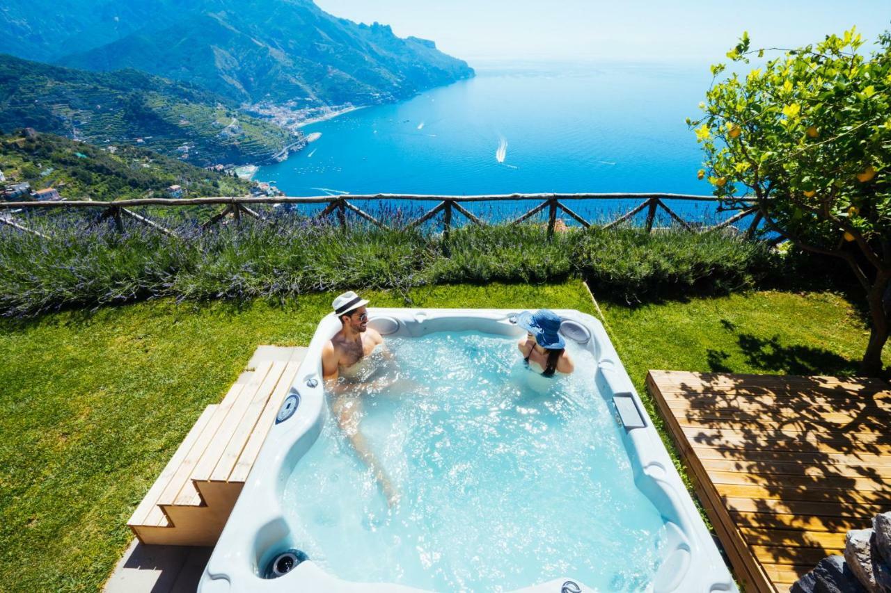 Sea View Villa In Ravello With Lemon Pergola, Gardens And Jacuzzi - Ideal For Elopements ภายนอก รูปภาพ