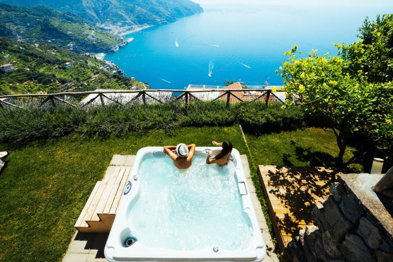 Sea View Villa In Ravello With Lemon Pergola, Gardens And Jacuzzi - Ideal For Elopements ภายนอก รูปภาพ